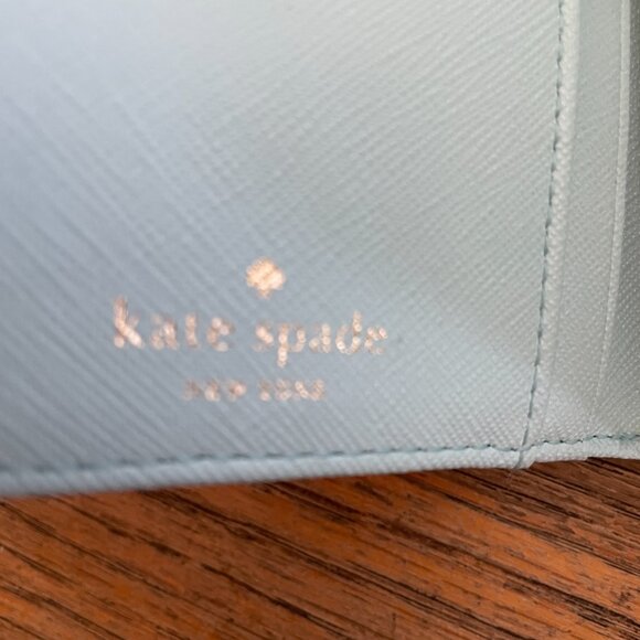 Kate Spade New York Cara Newberry Lane Blue Small Leather Fold Wallet - Picture 7 of 10